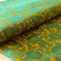 Preview: GREEN YELLOW FLOWERS Seidenjacquard aus Vietnam